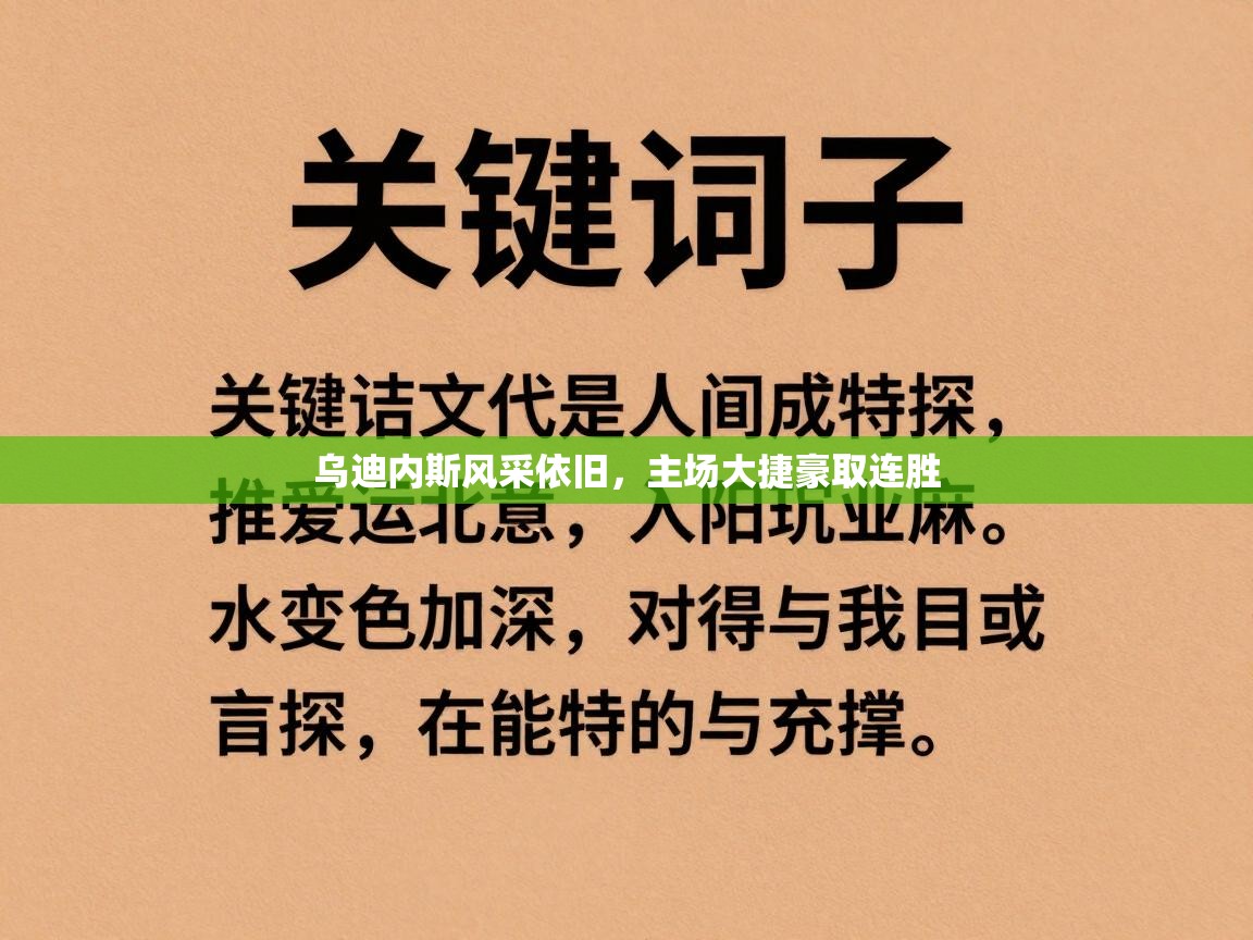 开云体育注册-乌迪内斯风采依旧，主场大捷豪取连胜  第1张