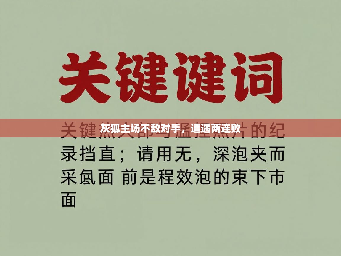 云开体育官方app下载-灰狐主场不敌对手，遭遇两连败  第1张