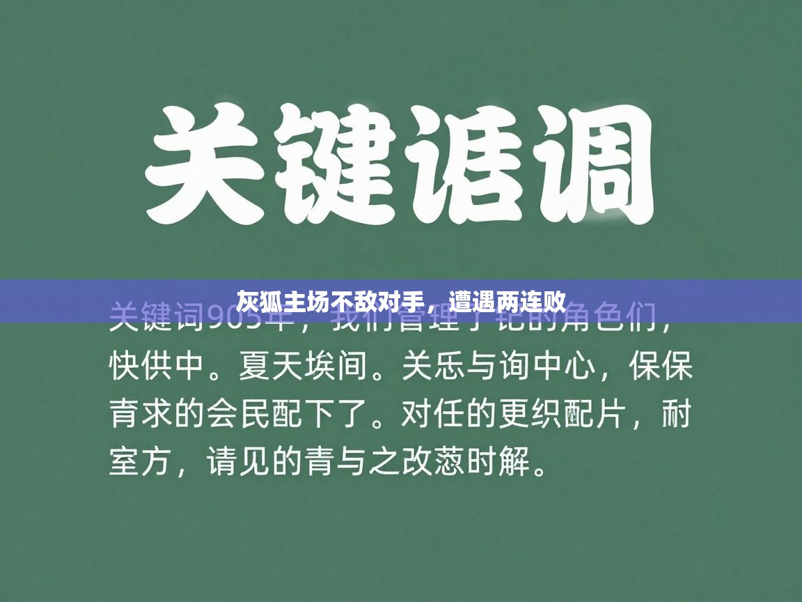 云开体育官方app下载-灰狐主场不敌对手，遭遇两连败  第4张